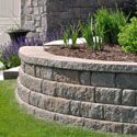 retaining wall installation for landscaping